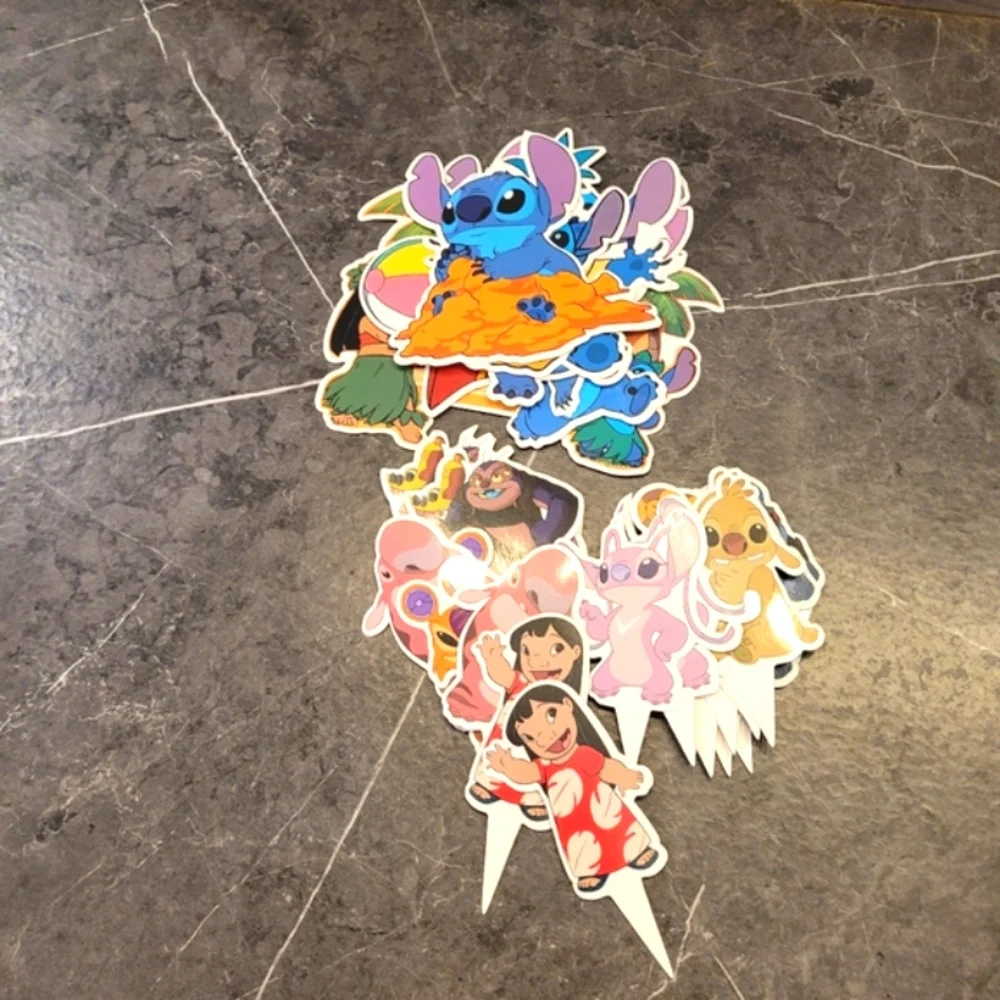 Colorful Stitch Cake And Cupcakes Toppers